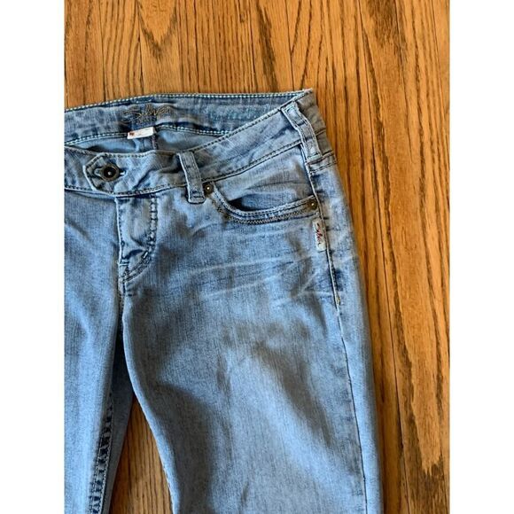 VTG y2k 90s 2000 Silver Tuesday Jeans Western Glove Works Low Rise Flare Boot 28 - Picture 12 of 16